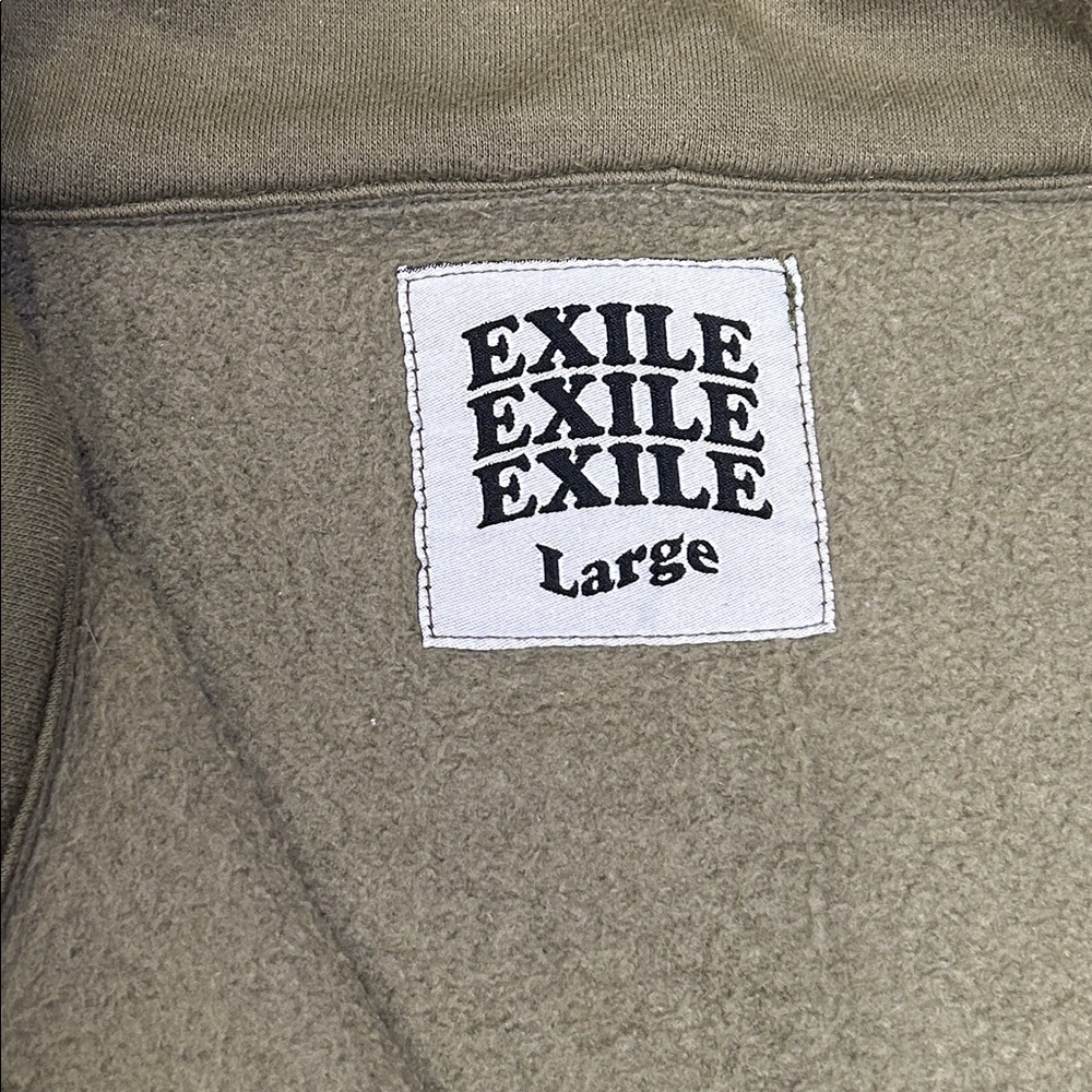 Exile Olive Green Zip-Up Jacket with Red Plaid Accents - Picture 6 of 10